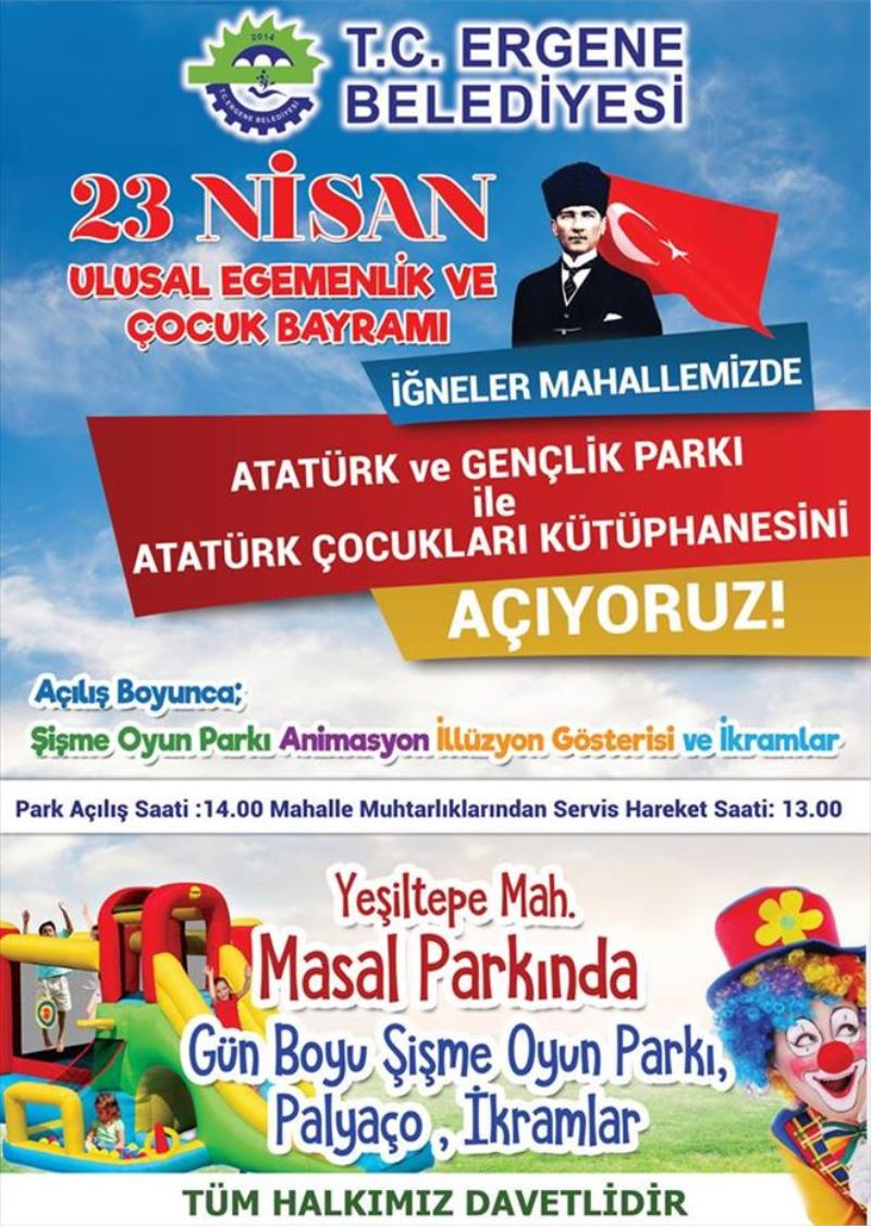 23 Nisan´da Atatürk Çocukları Kütüphanesi ve Atatürk ve Gençlik Parkı Açılacak 