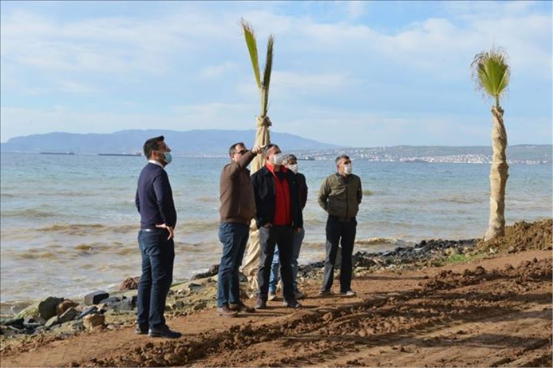 Başkan Yüksel yeni sahil yolu projesi çalışmalarını yerinde inceledi