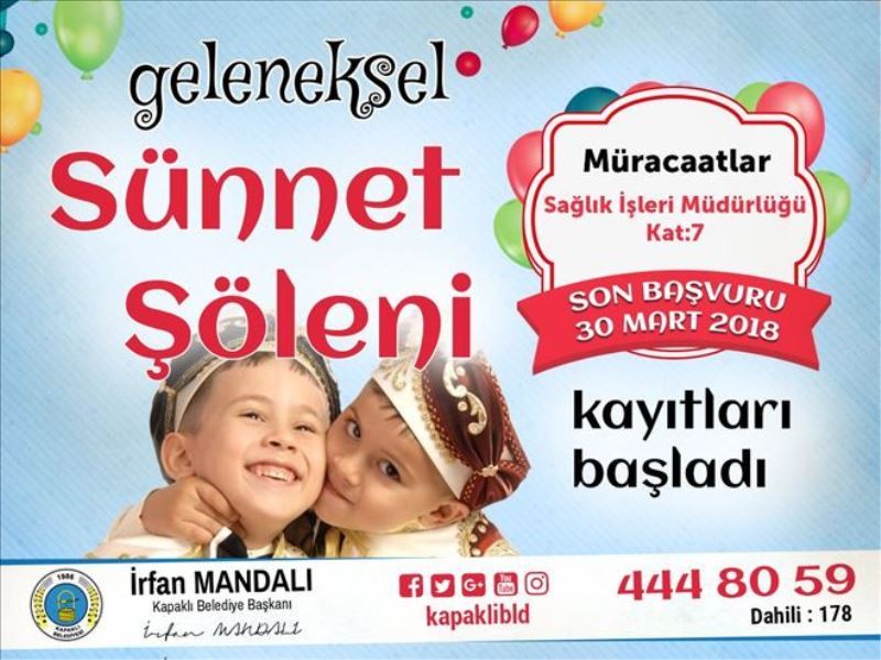 TOPLU SÜNNET İÇİN KAYITLAR BAŞLADI 