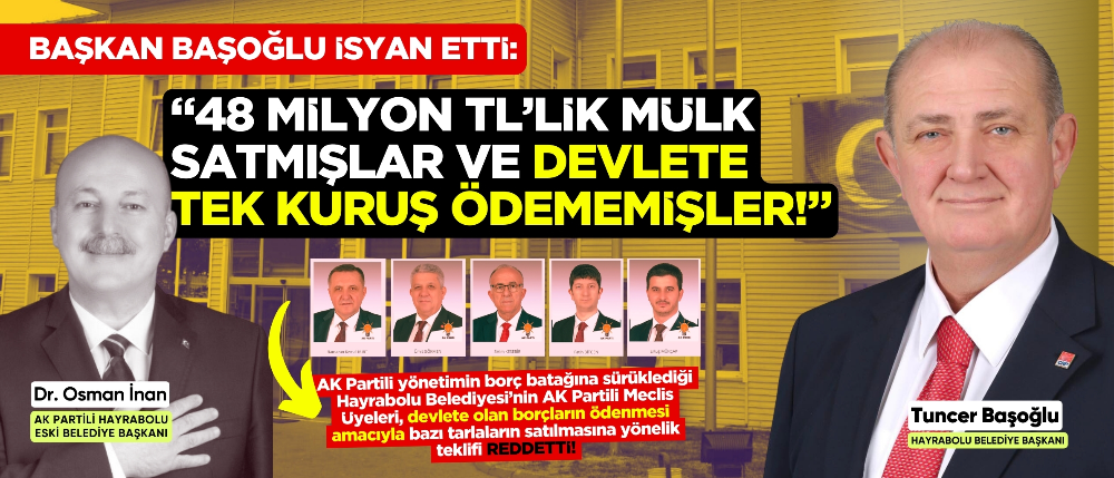 Başkan Başoğlu: “48 milyon TL’lik mülk satmışlar ve devlete tek kuruş ödememişler!”